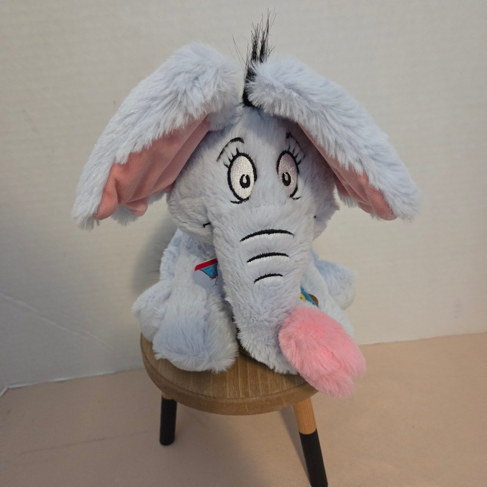 Dr Seuss Horton Hears a Who Plush Blue Elephant Stuffed Animal Aurora 15915 NWT